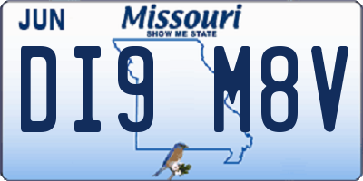 MO license plate DI9M8V