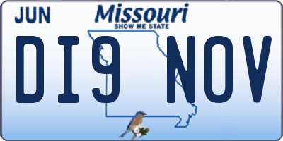 MO license plate DI9N0V