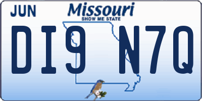 MO license plate DI9N7Q