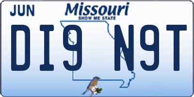 MO license plate DI9N9T