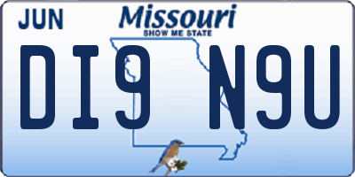 MO license plate DI9N9U