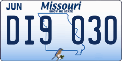 MO license plate DI9O3O