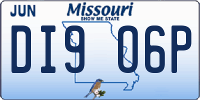 MO license plate DI9O6P