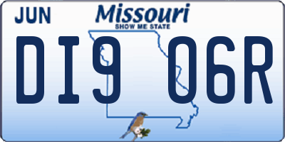 MO license plate DI9O6R