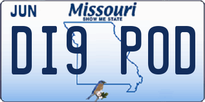 MO license plate DI9P0D