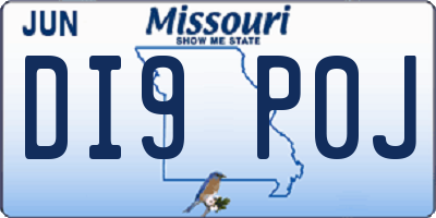 MO license plate DI9P0J