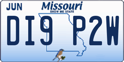 MO license plate DI9P2W
