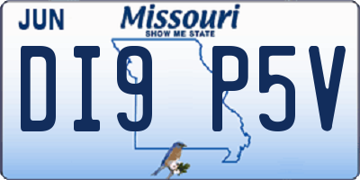 MO license plate DI9P5V
