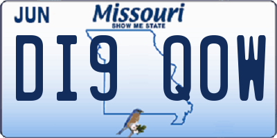 MO license plate DI9Q0W