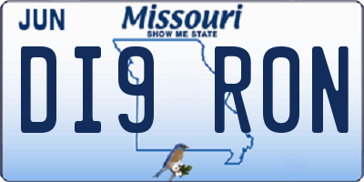 MO license plate DI9R0N