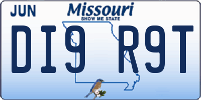 MO license plate DI9R9T