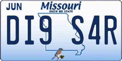 MO license plate DI9S4R