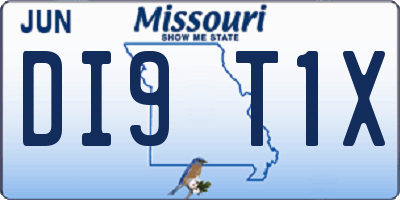 MO license plate DI9T1X