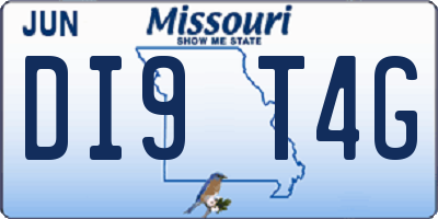 MO license plate DI9T4G