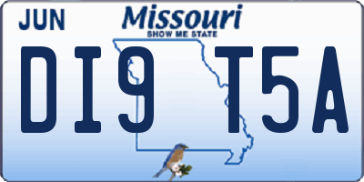 MO license plate DI9T5A