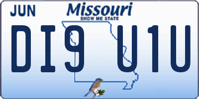 MO license plate DI9U1U