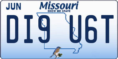 MO license plate DI9U6T
