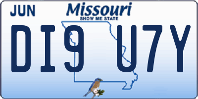 MO license plate DI9U7Y