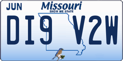 MO license plate DI9V2W