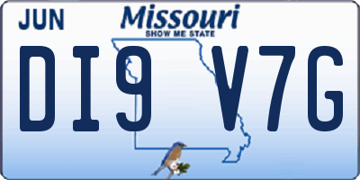MO license plate DI9V7G