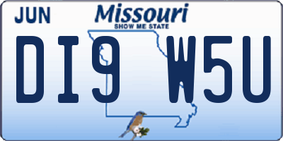MO license plate DI9W5U