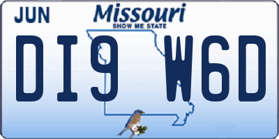MO license plate DI9W6D