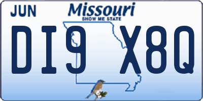 MO license plate DI9X8Q