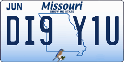 MO license plate DI9Y1U