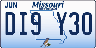 MO license plate DI9Y3O