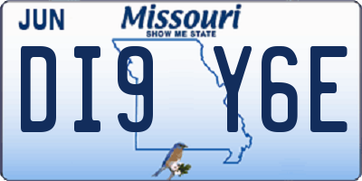 MO license plate DI9Y6E