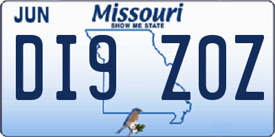 MO license plate DI9Z0Z