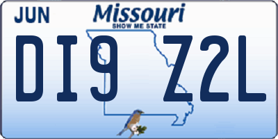 MO license plate DI9Z2L