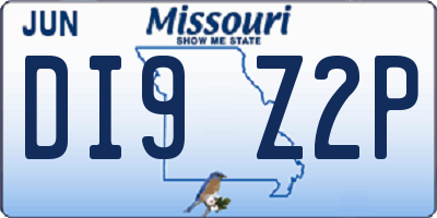 MO license plate DI9Z2P