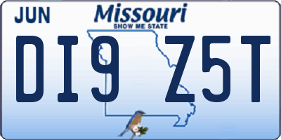 MO license plate DI9Z5T