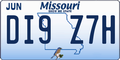 MO license plate DI9Z7H