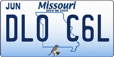 MO license plate DL0C6L