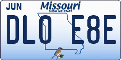 MO license plate DL0E8E