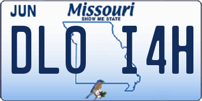 MO license plate DL0I4H