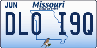 MO license plate DL0I9Q