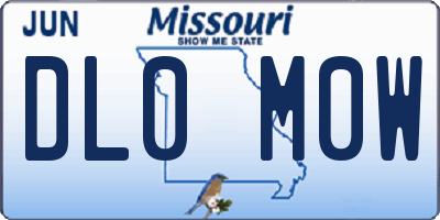 MO license plate DL0M0W