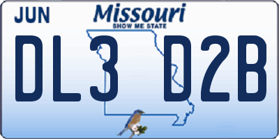 MO license plate DL3D2B