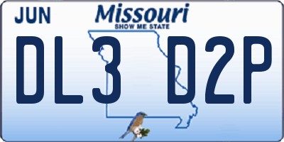 MO license plate DL3D2P