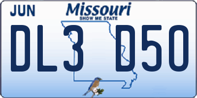 MO license plate DL3D5O