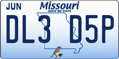 MO license plate DL3D5P