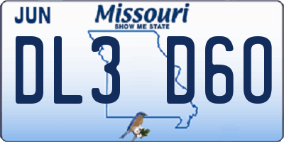 MO license plate DL3D6O