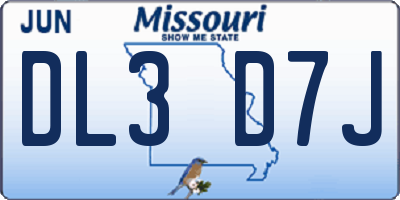 MO license plate DL3D7J