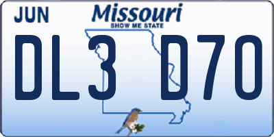 MO license plate DL3D7O