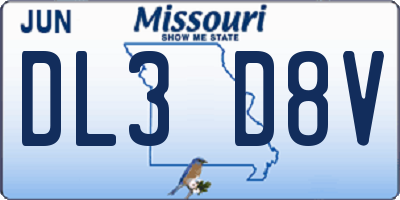 MO license plate DL3D8V