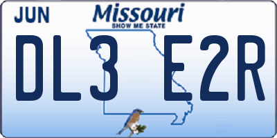 MO license plate DL3E2R