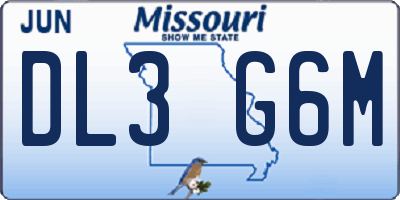 MO license plate DL3G6M